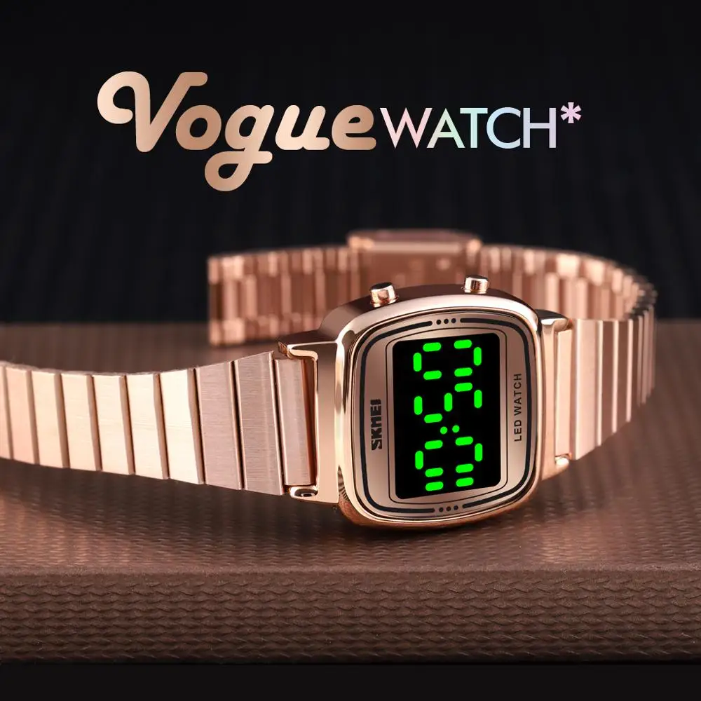 Женские часы SKMEI цифровые часы Дата светодиодный светильник дисплей электронные часы модные женские наручные часы водонепроницаемый браслет