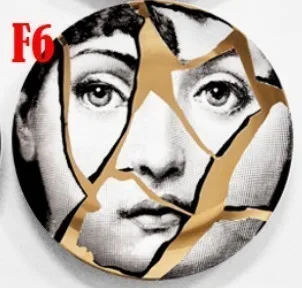F6 Модный стиль итальянский дизайнер Fornasetti декоративные подвесные тарелки Лина Кавальери лицо модель блюда керамика красота Ремесло Декор - Цвет: F6
