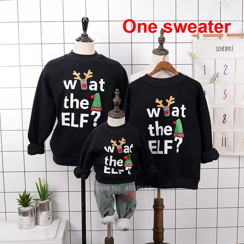 Onesweater8 Новогодние и рождественские свитера для всей семьи; зимние меховые теплые толстовки с капюшоном с рисунком Санта Клауса и лося для мамы и детей; пижамы; одежда для сна - Цвет: Onesweater8