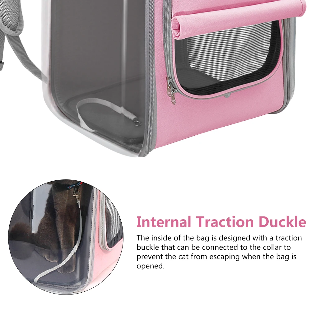 Breathable Cat Backpack Large Capacity Puppy Dog Transparent Carrying Bag Outdoor Travel Portable Pet Carrier Cats Shoulders Bag pet carrier bag pet carrier backpack pet bag