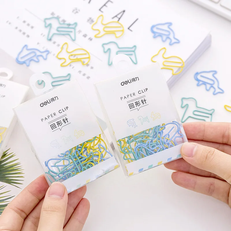 12pcs/pack Kawaii Animal Binder Clips Blue Green Yellow Cute Paperclips Metal Paper Clips Decorative Photos Student Stationery