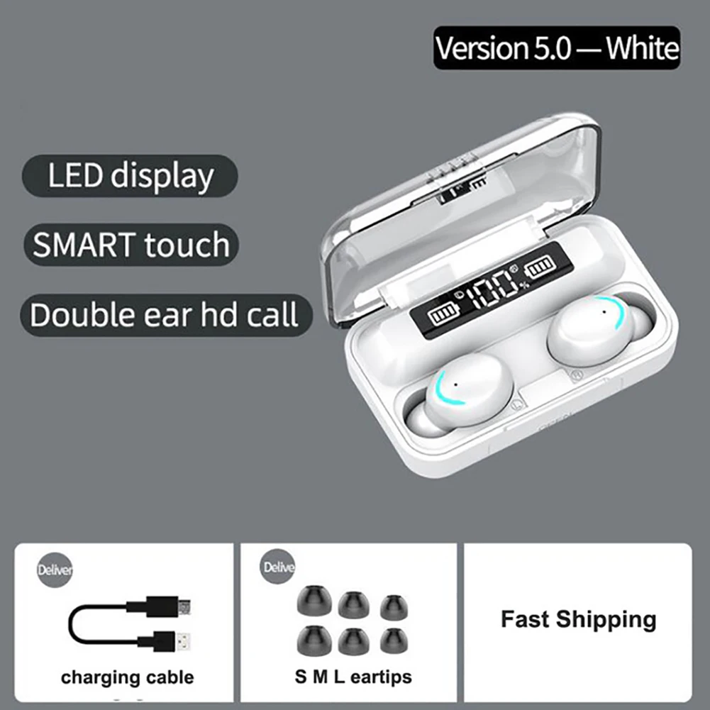 T2S TWS Wireless Bluetooth Earphone with Microphone Sports Waterproof Wireless Headphones Headsets Touch Control Music Earbuds