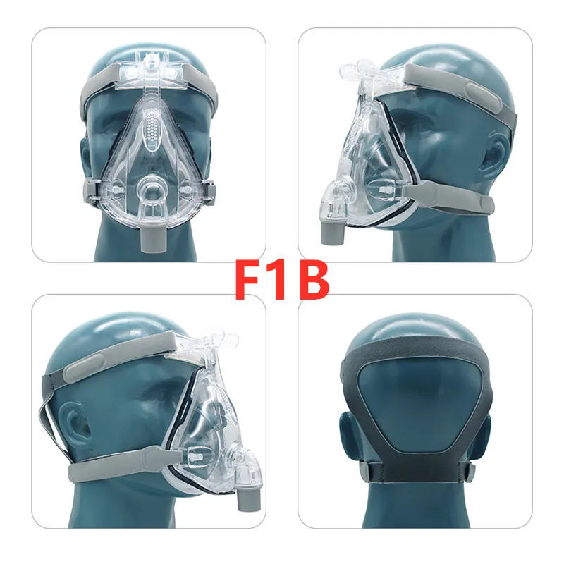 

F1A F1B FM2 CPAP Full Face Mask With Adjustable Headgear For Medical Air Breathing Machine Sleep Apnea Anti Snoring