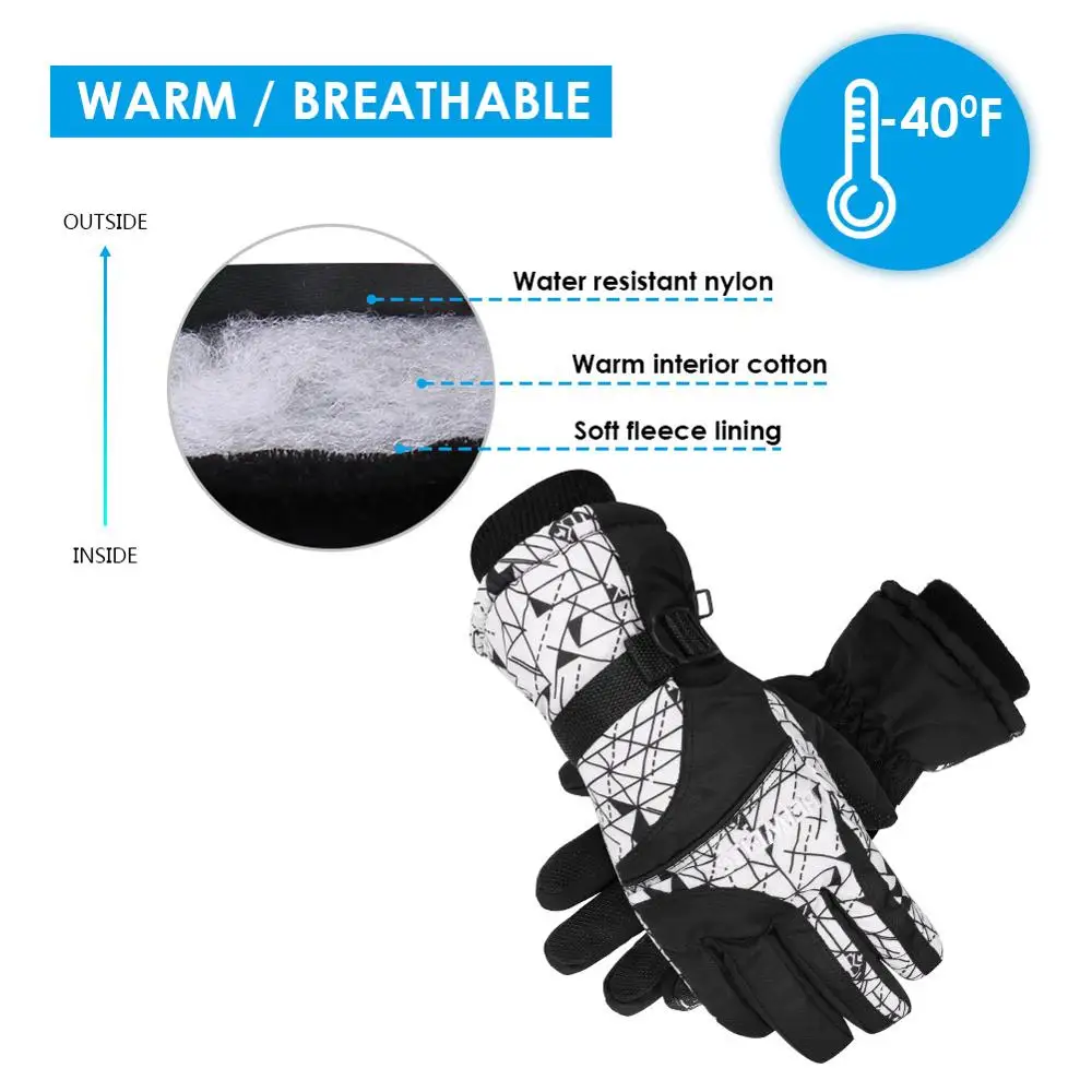 WATERFLY,, лыжные перчатки, сноуборд, мотоциклетные, Зимние перчатки для мужчин и женщин, снегоходы, водонепроницаемые, унисекс, зимние перчатки