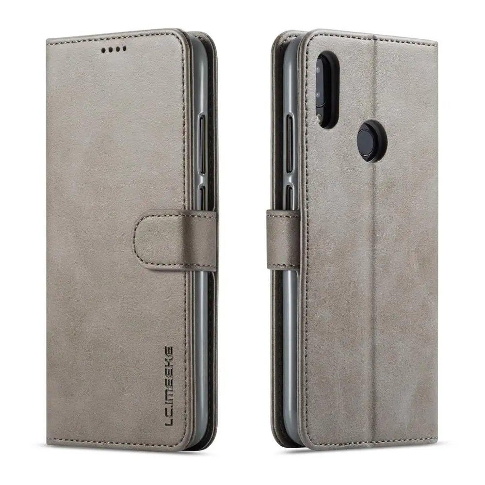 Серый Кожаный чехол-кошелек для Xiaomi Redmi 7 7A, слот для карт и силиконовый флип-чехол Redmi 7, роскошный чехол - Цвет: Серый