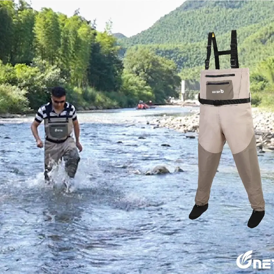 NEYGU Breathable Chest Wader and Felt Sole Non Slip Wading Boots