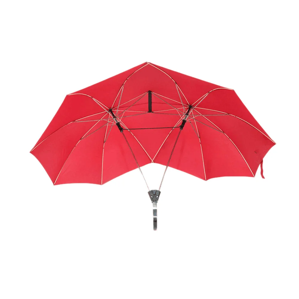 

Creative shuang ren san Couples Double Headed Double Poles One-piece Umbrella All-Weather Umbrella Customization of Individual C