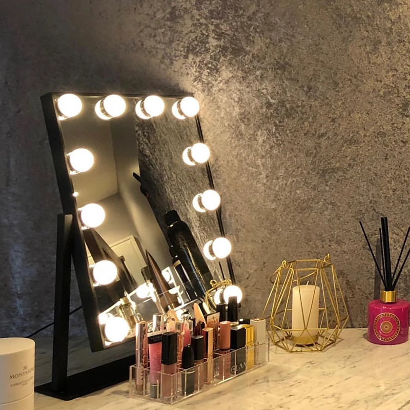  Beauty Makeup Mirror with Lights 12 LED Bulbs Vanity Touch Control Adjustable Brightness Beauty Sal - 33040270663