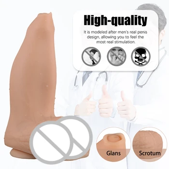 Super Big Dildo Soft Flexible Silicone Sex Toy Sucking Cup Female Masturbator Vagina Stimulator G-spot Massage Adult Sex Product 5