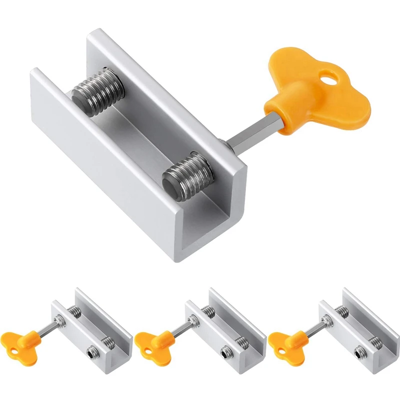 

Adjustable Sliding Window Locks Aluminum Alloy Window Door Frame Security Locks with Key for Home and Office (Double-Locks, 4p