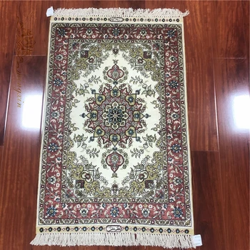 

2x3 feet Handmade Silk Bedroom Rug Classic Handknotted Area Carpet