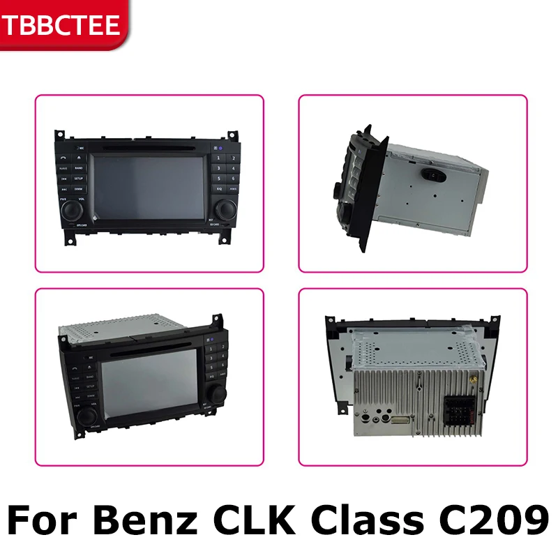 Discount 2Din For Mercedes Benz CLK Class C209 A209 2000-2010 Car Android Radio Multimedia Player GPS Navigation IPS Screen HiFi WiFi BT 1