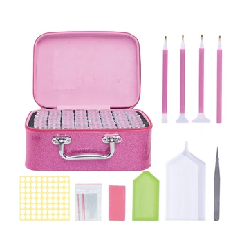 

Diamond Painting Storage Case EVA Art Zipper Closure 96 Grids Accessories Shockproof Embroidery Box Beads Organizer Portable