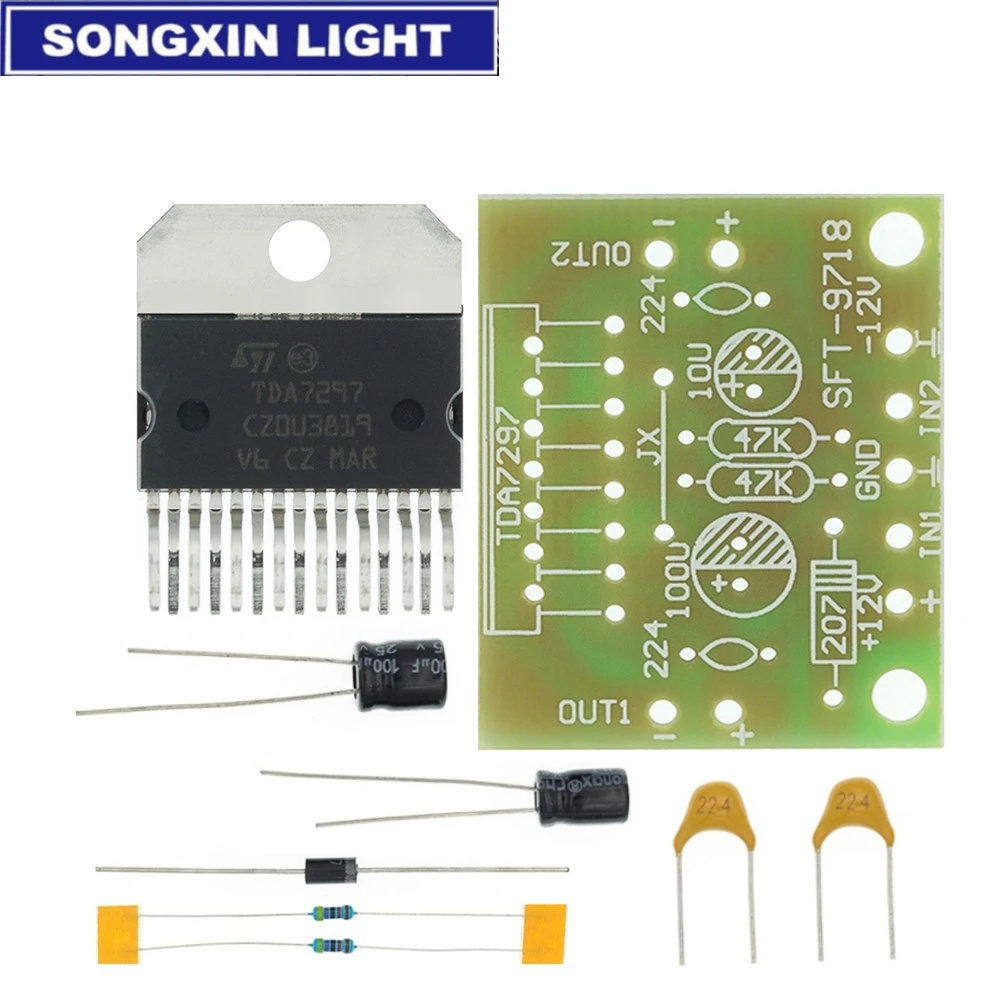1 комплект TDA7297 Плата усилителя запасные части dc 12v класс 2 0 Двойное аудио