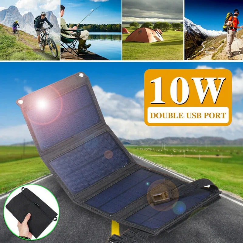 BEST10W Usb солнечная панель складной внешний аккумулятор для кемпинга и пеших прогулок зарядное устройство