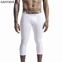 GANYANR брюки для мужчин беговые Колготки Леггинсы Баскетбол Спорт фитнес Сексуальные 3/4 длина тренировки Футбол тренировки