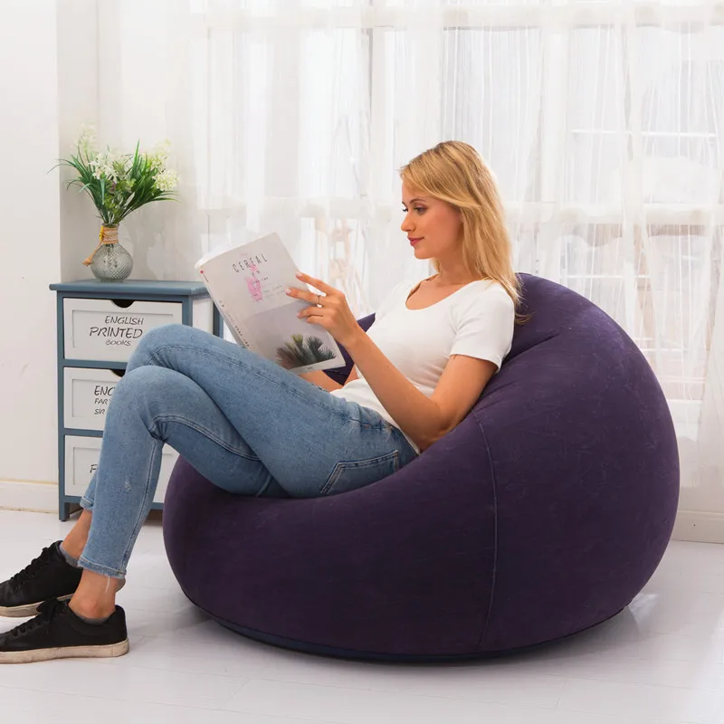 Новая инфляция ленивый диван-крышка фасоли мешок диван нет необходимости заполнять надувные татами гостиная мебель - Цвет: Синий