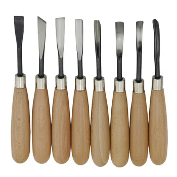 

8Pcs Hand Wood Carving Knife Tools Chip Detail Chisel Set Tool For Woodworking