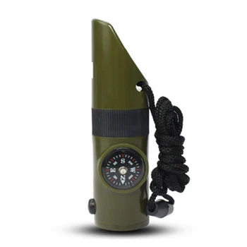 

Emergency Survival Plastic Mini Camping 7 In 1 Hikin Sports Rescue Signal Whistle Practical Outdoor Camouflage Color