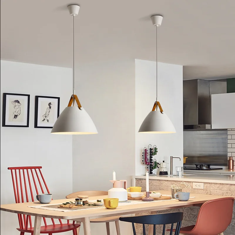 

Nordic Dining Room Bar Candelier Modern Simple three-headed Family Table Lamp Bedside