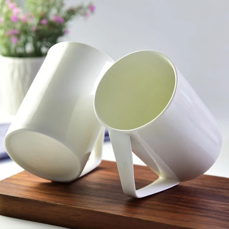 JOUDOO Bone China Ceramic Whie Mug With Gold Line White Exquisite Elegant Drinking Mugs for Coffe MIilk Juice Water Drinks