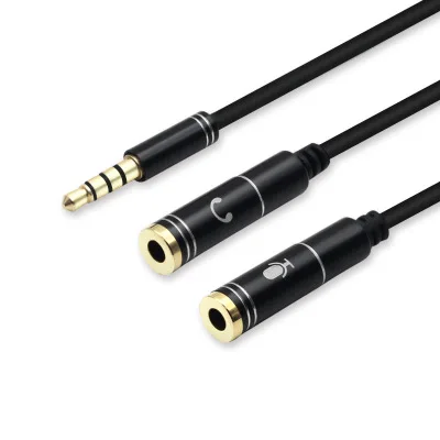 30pcs 3 5mm Jack Headphone Mic Audio Splitter Gold Plated Aux Extension Adapter Cable Cord for Computer PC Microphone
