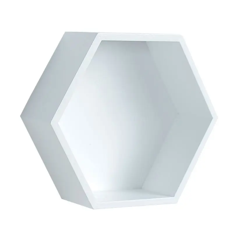 W Wall-Mounted Racks Wooden Wall Pendant Hexagonal Rack Living Room Decoration - Color: W