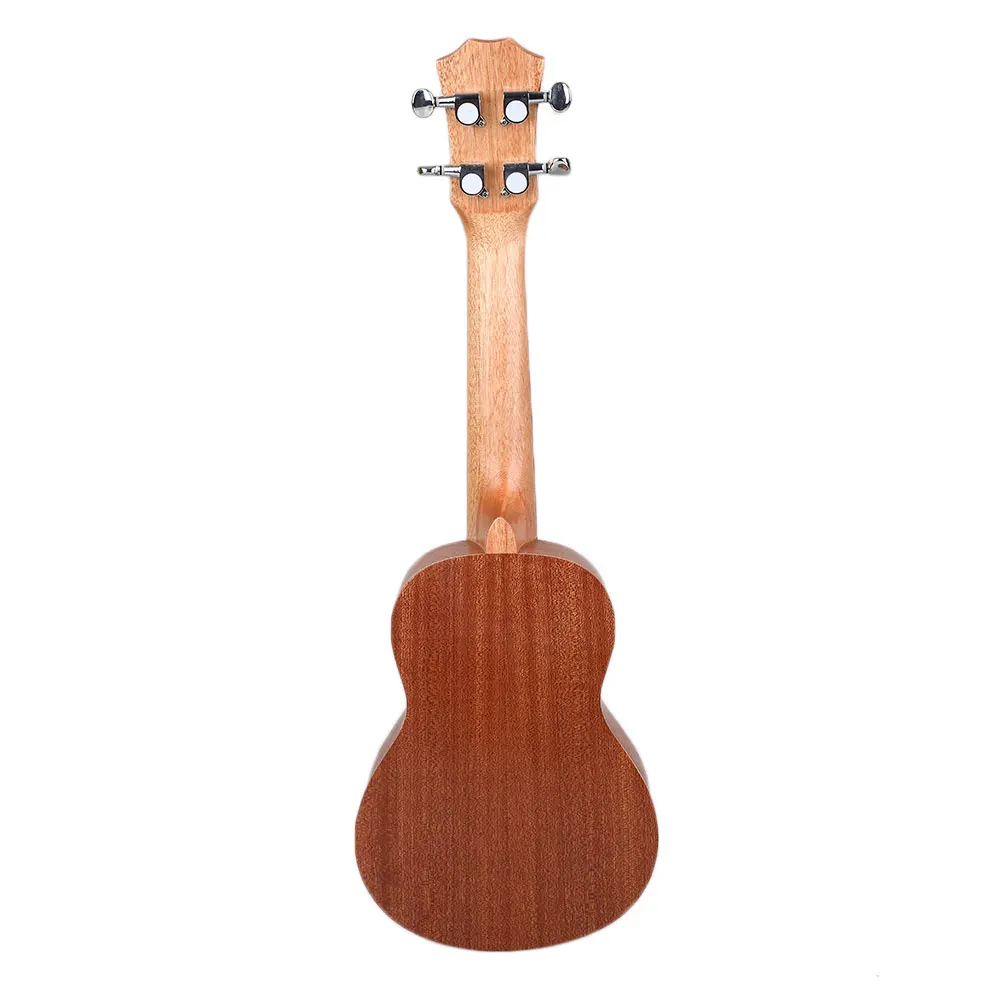 Kids Gift Wooden Ukulele Brown Color Back Flower/Birds Pattern Mini Guitar Beginners Arch Hobbies Wood Ukulele Ukulele Soprano