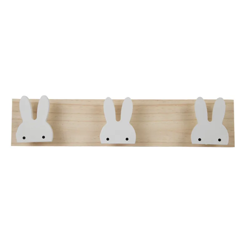 Скандинавском стиле из твердой древесины стойки для хранения лук Хлопушка творческий дом крючок одежда подвесная детская комната звезды кролик украшения - Цвет: Rabbit