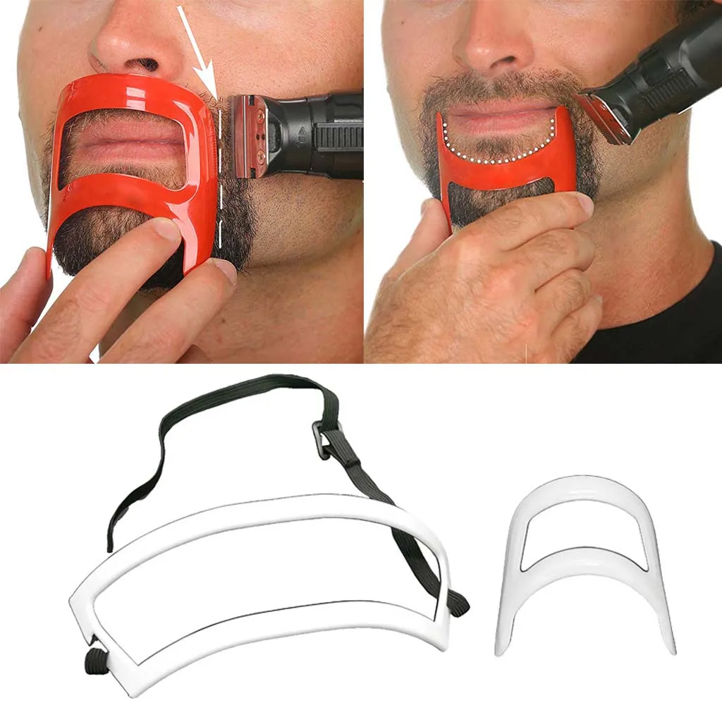Men Neckline Haircuts Mustache Beard Goatee Shaving Template Ruler Shaping Guide