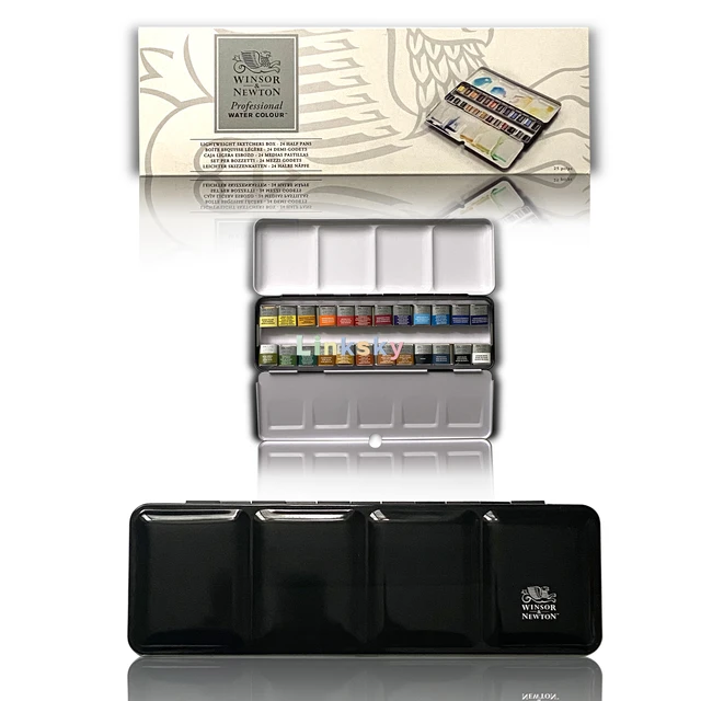 Winsor & Newton Professional Watercolor Paint Set, Compact Set, 12 Half  Pans and Accessories