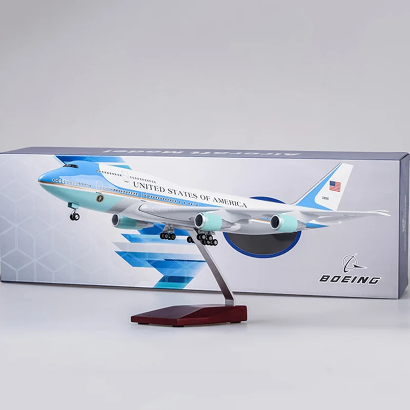 47 см 1/150 масштаб Boeing B747 Air Force One литой под давлением самолет модель самолета игрушки с светильник и колеса из полимерного пластика