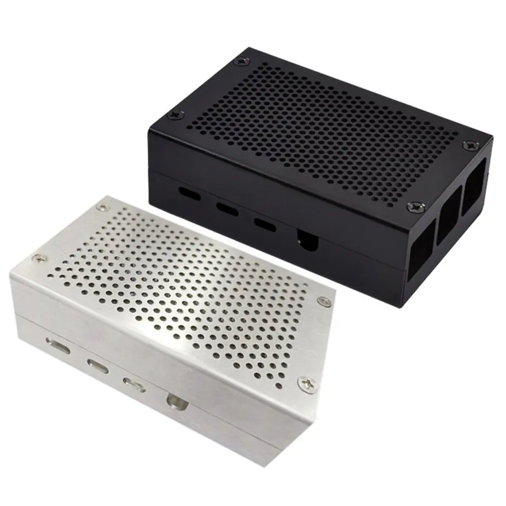 Для Raspberry Pi 4 Модель B корпус из сплава черная профессиональная Палетка для Raspberry Pi 4 Модель B с сетчатым отверстием с вентиляторами
