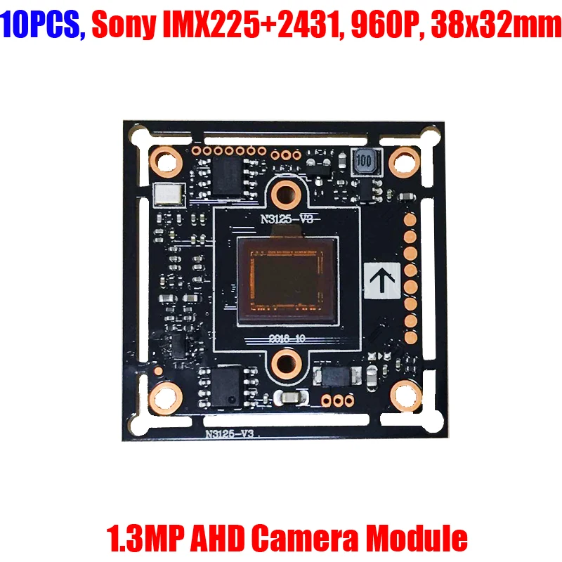 10 шт./лот 1280x960 1.3MP AHD CCTV модуль камеры IMX225 CMOS датчик NVP2431H 960P аналоговая HD печатная