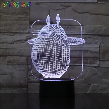 

3D Illusion Kids Led Night Light My Neighbor Totoro Nightlight for Child Bedroom Decor Boys Birthday Gift Led Night Lamp Totoro