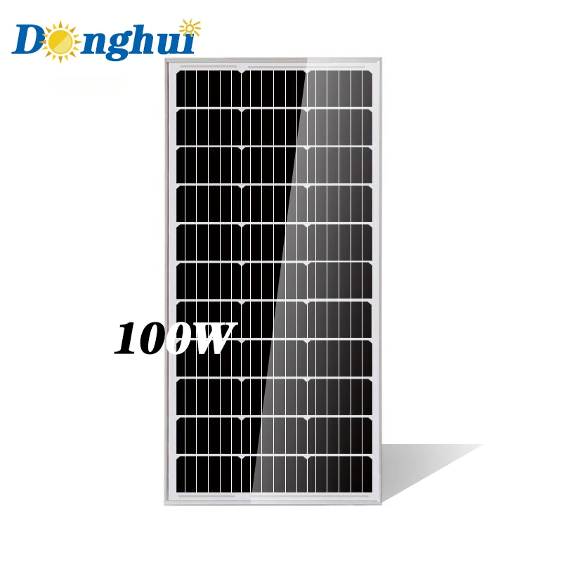 

Yiwu Donghui solar panel 100w home monocrystalline high quality in solar cells