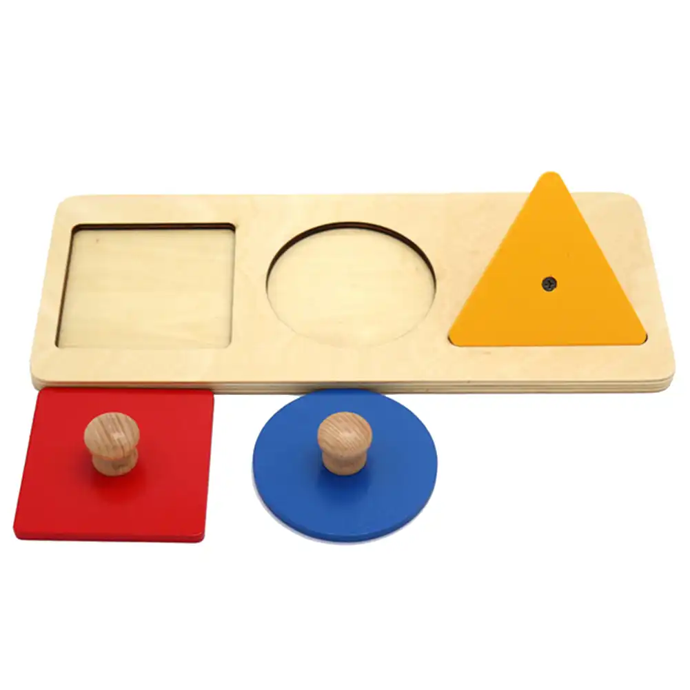 TOYANDONA 4 Pezzi Puzzle Geometrico Bordo Montessori Puzzle a Forma Multipla Manopola Puzzle in Legno Materiale Didattico Prescolare Giocattolo Giocattolo Educativo