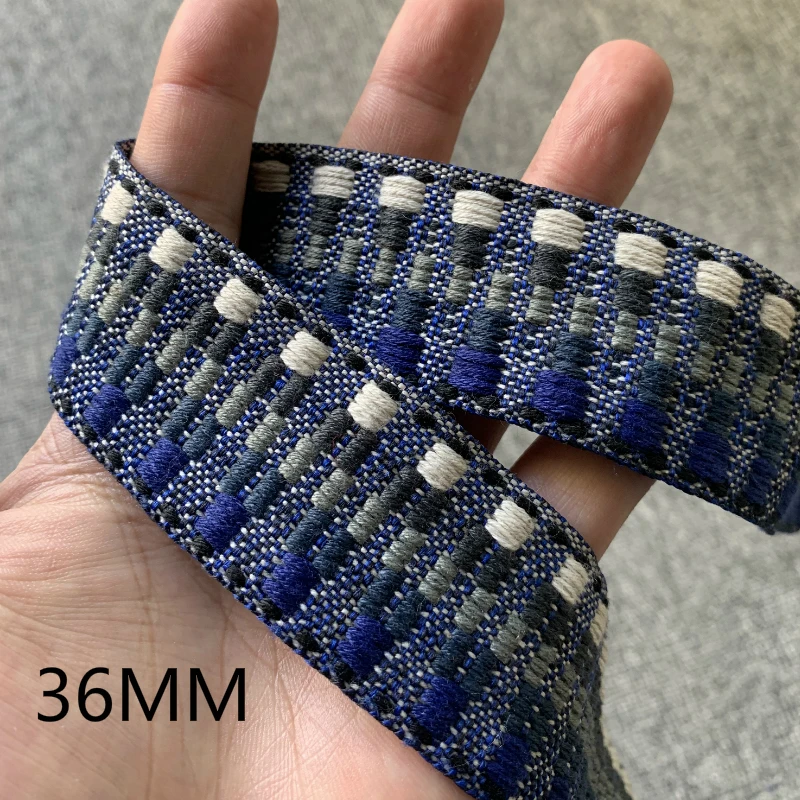 3YARD 3.6-3.8CM Geometric Ethnic Embroidered Lace Trim Jacquard Ribbon for Garment Accessories DIY Craft Making Flower Sewing