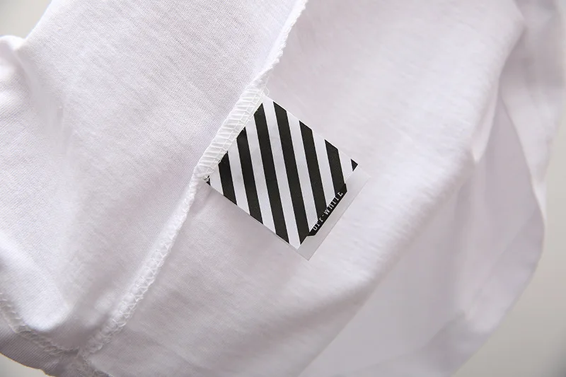 19ss OFF-WHITE rainbow градиентная масляная живопись стрелы Печать свободная круглая шея футболка для влюбленных