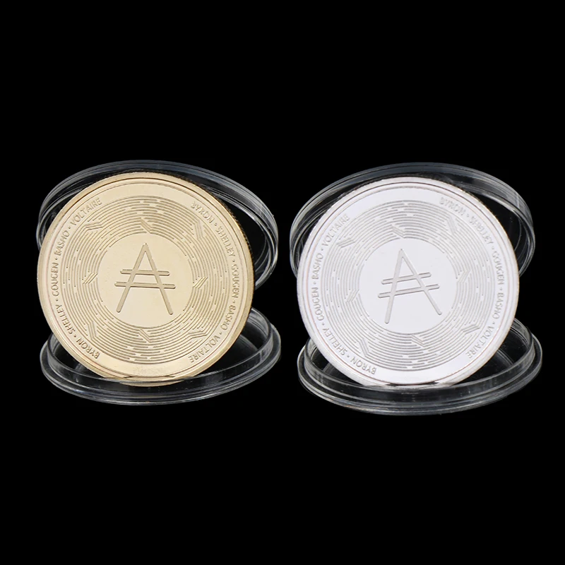 Gold Ada Cardano Crypto Coin Cryptocurrency Collectible Great Gift Silver Coin Art Collection Physical Gold Commemorative Coin