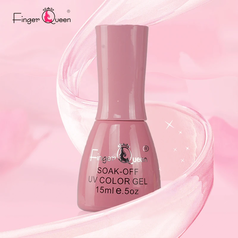 Fingerqueen 15 пилка для ногтей для женщин Многоцветный гель Яркий 168 Solider цвет поддерживает от 25 до 30 дней гель УФ 1 бутылка искусство ногтей
