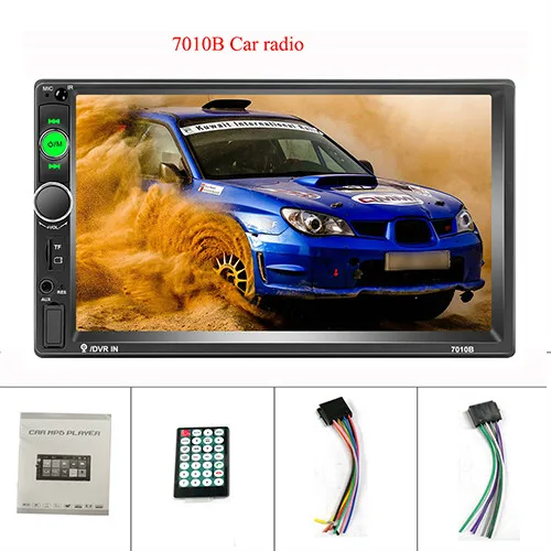 Only 7010B Radio Hikity Универсальный 2 din Автомобильный Радио " HD Авторадио Зеркало Ссылка автомобильный мультимедийный плеер Bluetooth Сенсорный экран Авто аудио стерео - Цвет: Only 7010B Radio