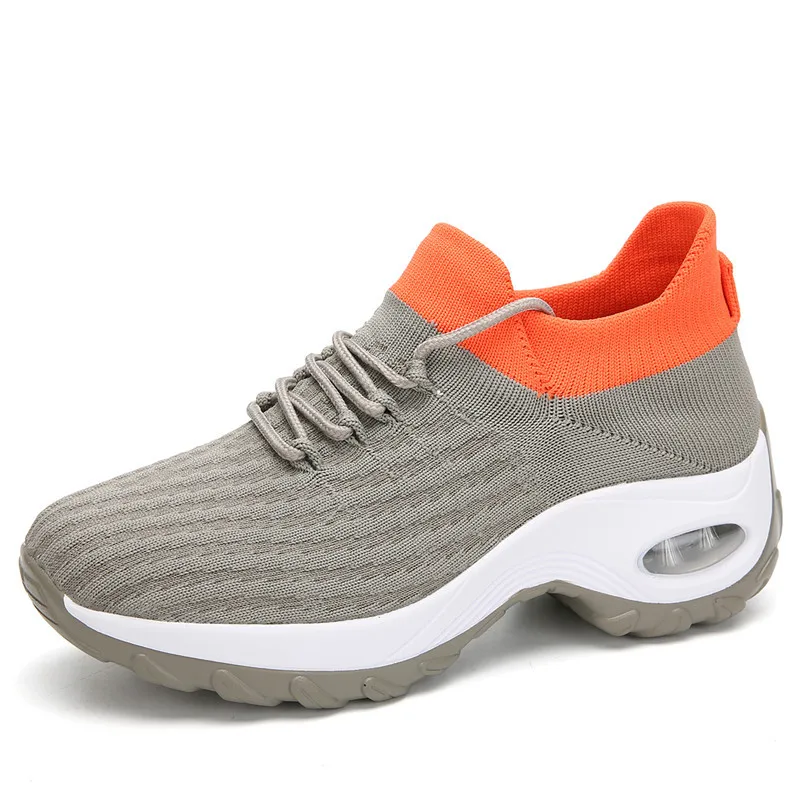 

2020 Spring Sneakers Women Flats Shoes Breathable Mesh Casual Platform Shoes Woman Creepers Comfortable Black Sock Shoes