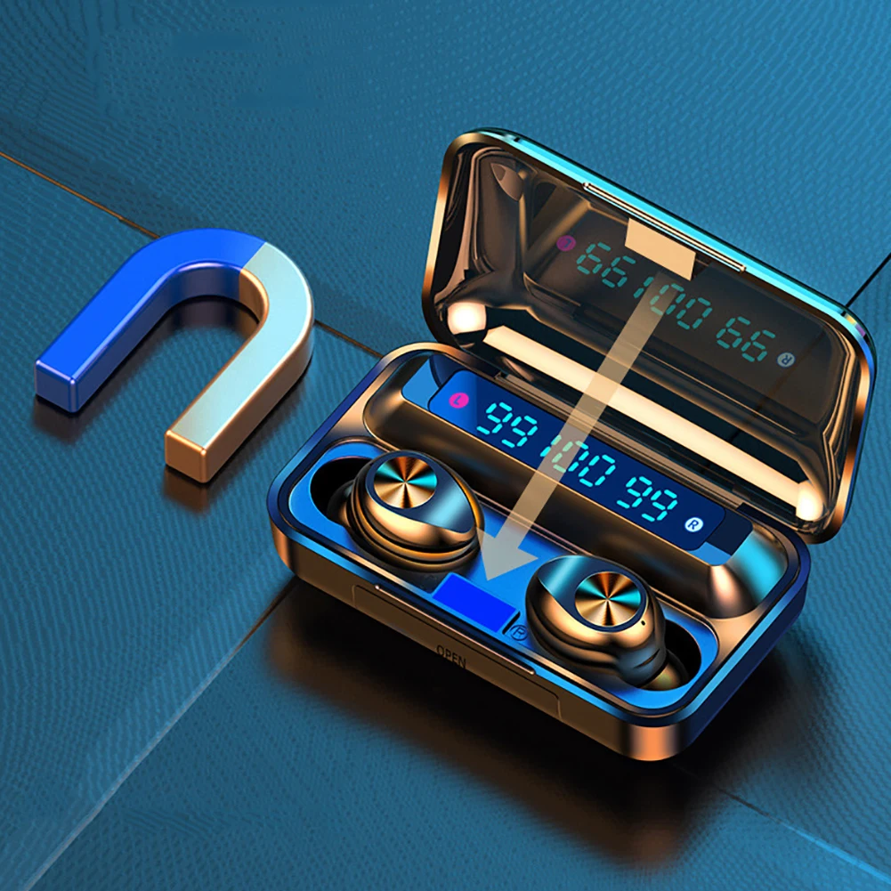 

New Wireless Bluetooth 5.0 Earphones LED Display TWS Wireless Bluetooth Headphones Waterproof Noise Cancelling Headset