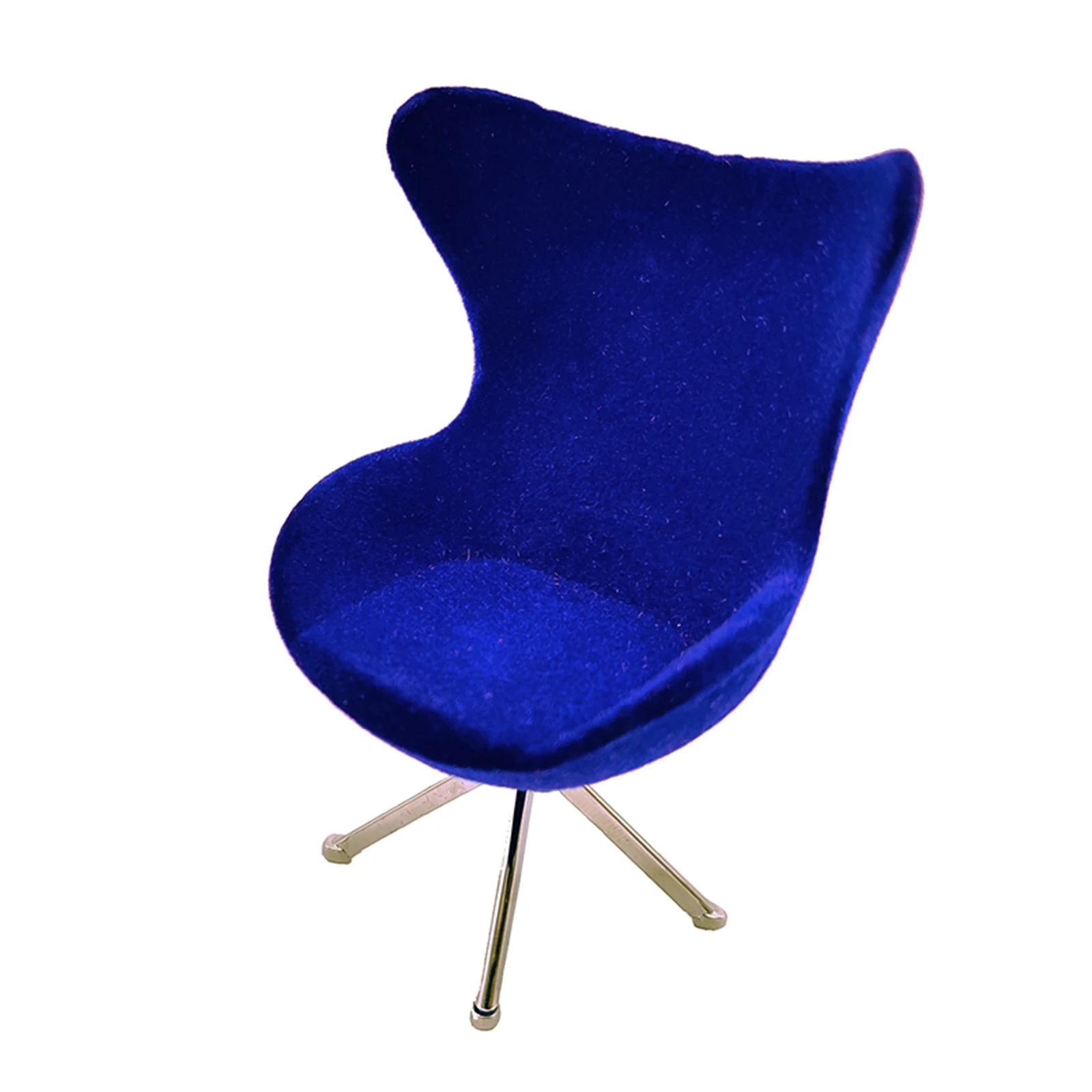 1:12 Dollhouse Mini High Back Flocking Seat Swan Chair Office Garden Modern Furniture Life Scene Pretend Play Toy