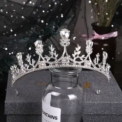 2020 Chapeu Para Noiva Veil Luxury Atmosphere Bride Crown Headdress Shiny Alloy Plated Children's Exquisite Rhinestone Dress Ac