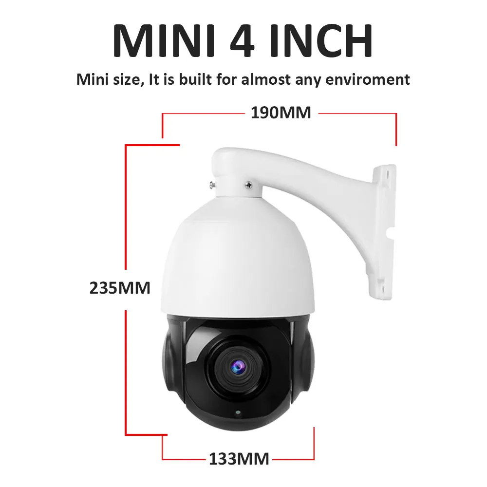  Mini 4'' PTZ IP Camera High Speed Dome Camera IP 5MP 36X Optical Zoom Outdoor Waterproof ONVIF CCTV
