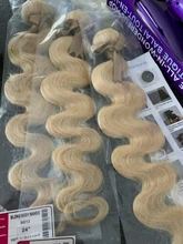 Mechones Rubio perla negra con cierre, cabello humano Remy ondulado malayo, rubio miel, 613 mechones con cierre, 613