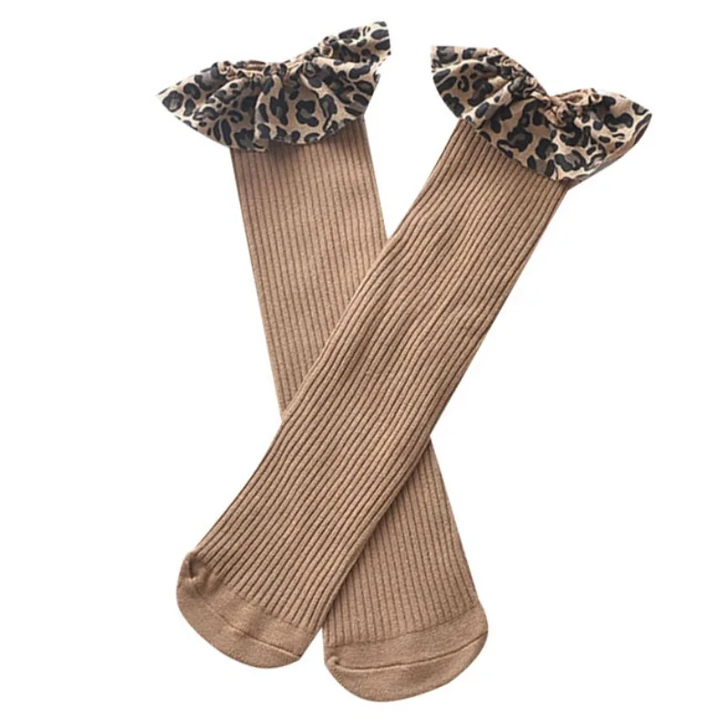 Baby Girl Cute Socks Leopard Design Cotton Long Socks Cute Party Infant Children Soft Crib Leg Warmer Cloths