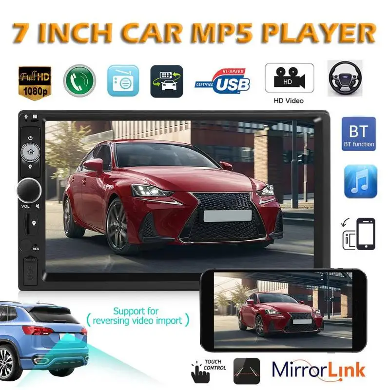 7 дюймов 2 Din Android 9,0 4 ядра автомобильная стереосистема Bluetooth gps WI-FI MP5 плеер